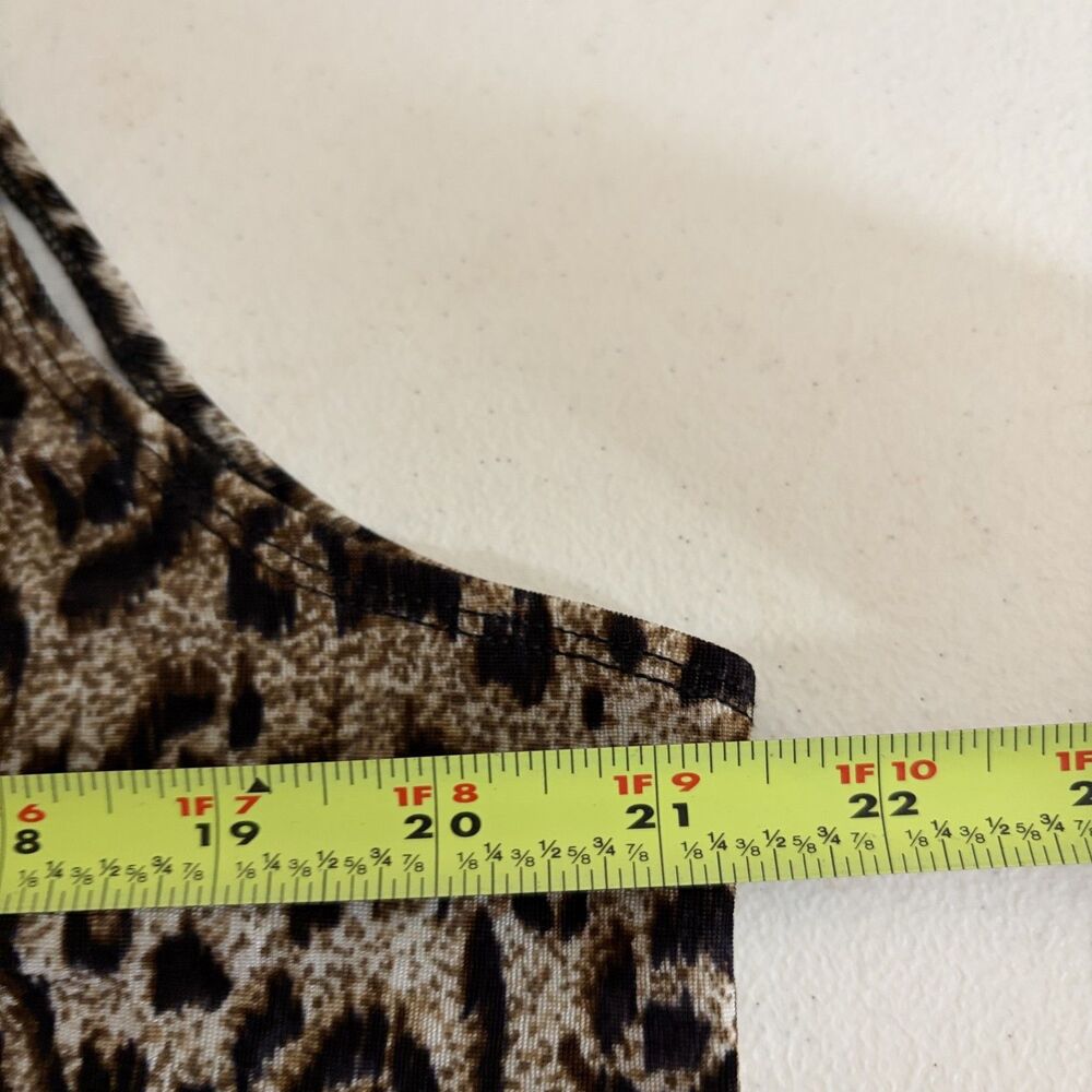 Citiknits Tank Top Women's 1X Made in USA Cheetah Sleeveless Round Neck Shirt - Picture 8 of 8